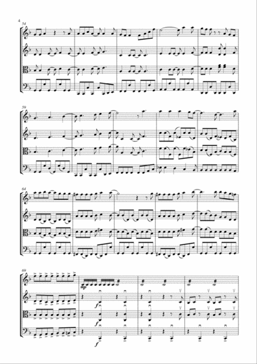 Don't Stop Me Now String Quartet scores gallery preview page 4