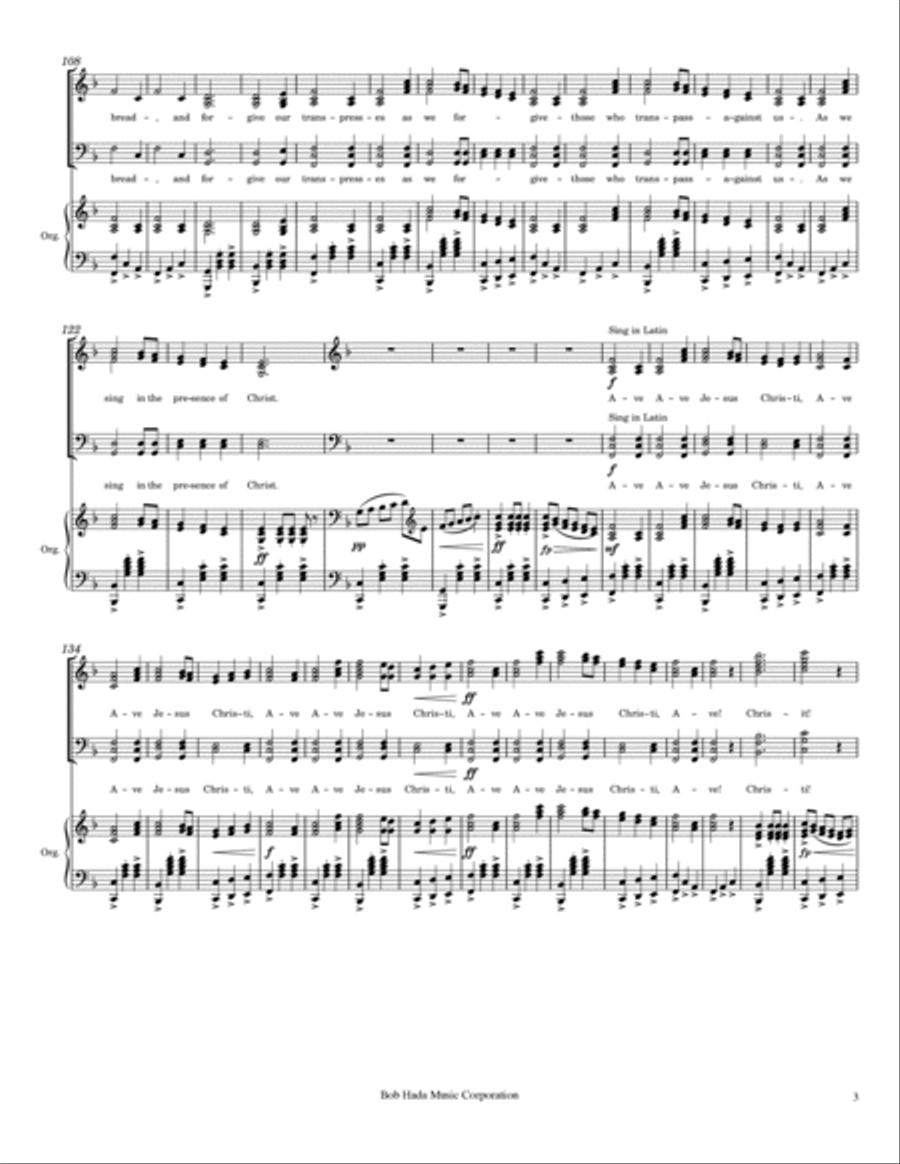 Great Day of Judgment Suite - II Movement (Ave Christi) 4-Part scores gallery preview page 3