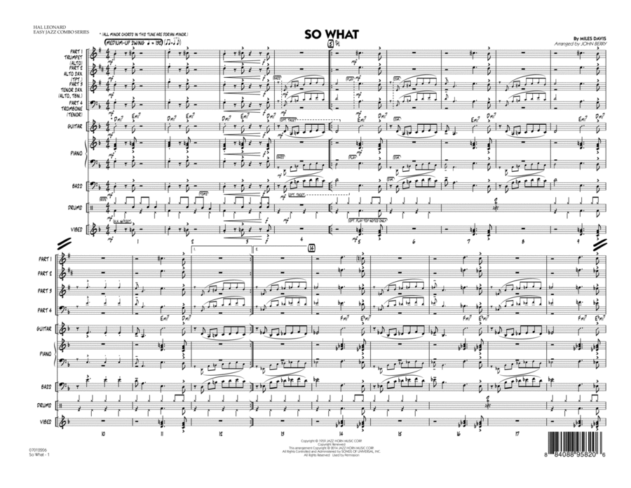 So What - Conductor Score (Full Score) Jazz Ensemble scores gallery preview page 1