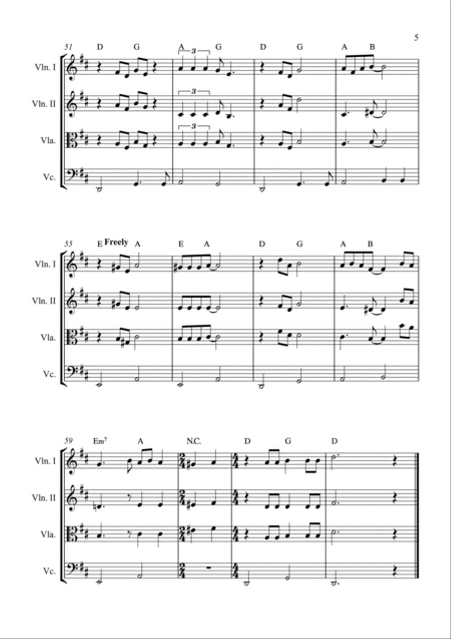 Summer Nights String Quartet scores gallery preview page 5