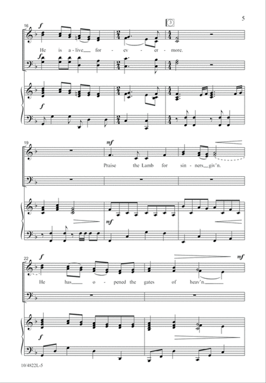 He Is Alive Forevermore 4-Part scores gallery preview page 5