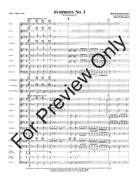 Symphony #3 Slavyanskaya - Full Score