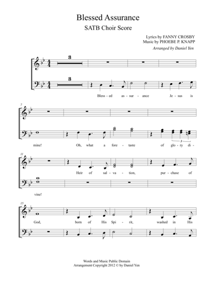 Blessed Assurance for SATB Choir (contemporary worship style) image number null