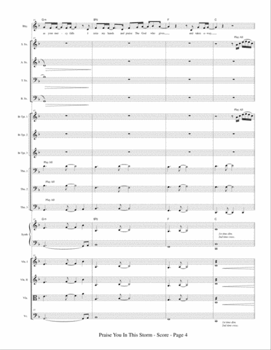 Praise You In This Storm Large Ensemble scores gallery preview page 6