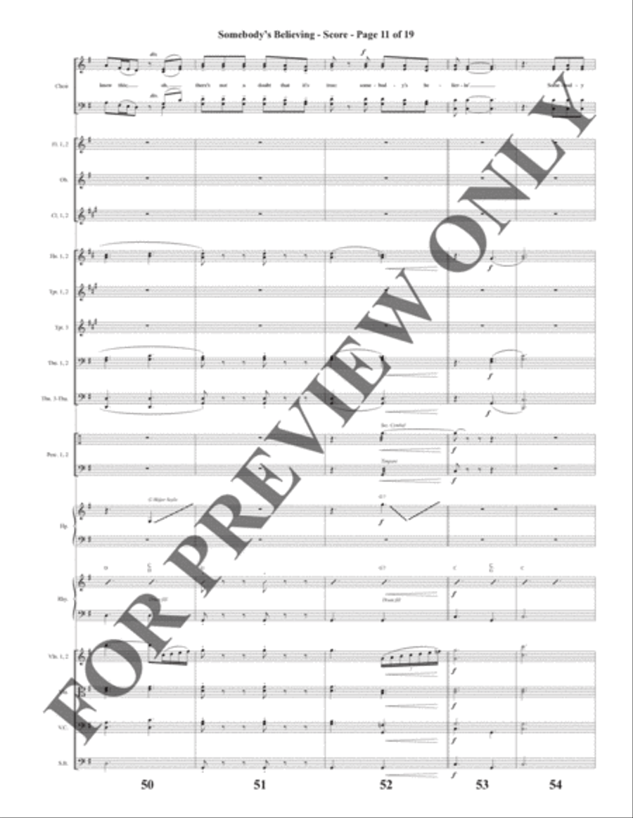 Somebody's Believing - Orchestration Choir scores gallery preview page 12