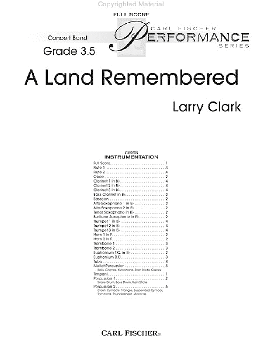 A Land Remembered A Land Remembered Concert Band scores gallery preview page 2