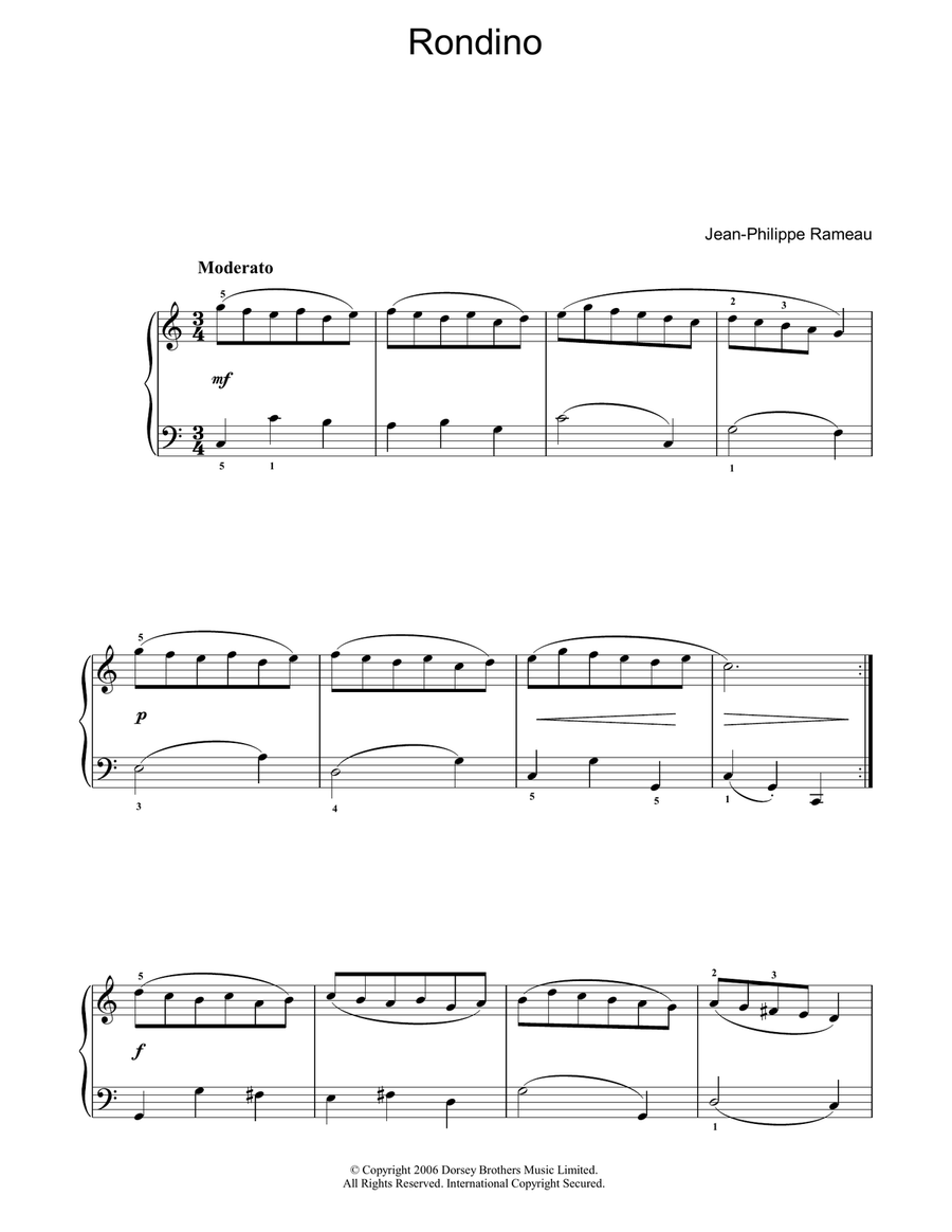 Rondino Piano, Vocal, Guitar scores gallery preview page 1