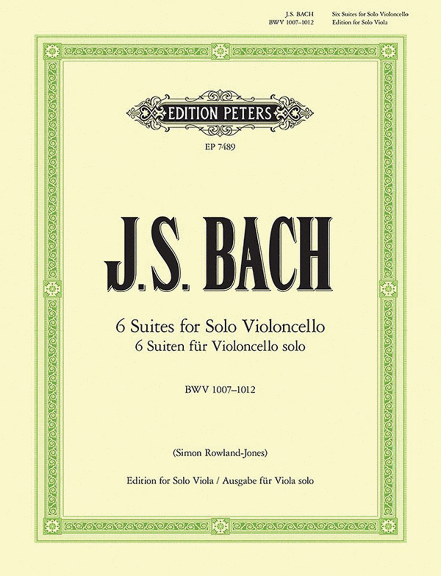 Johann Sebastian Bach: Suites (Sonatas) - Arranged For Solo Viola