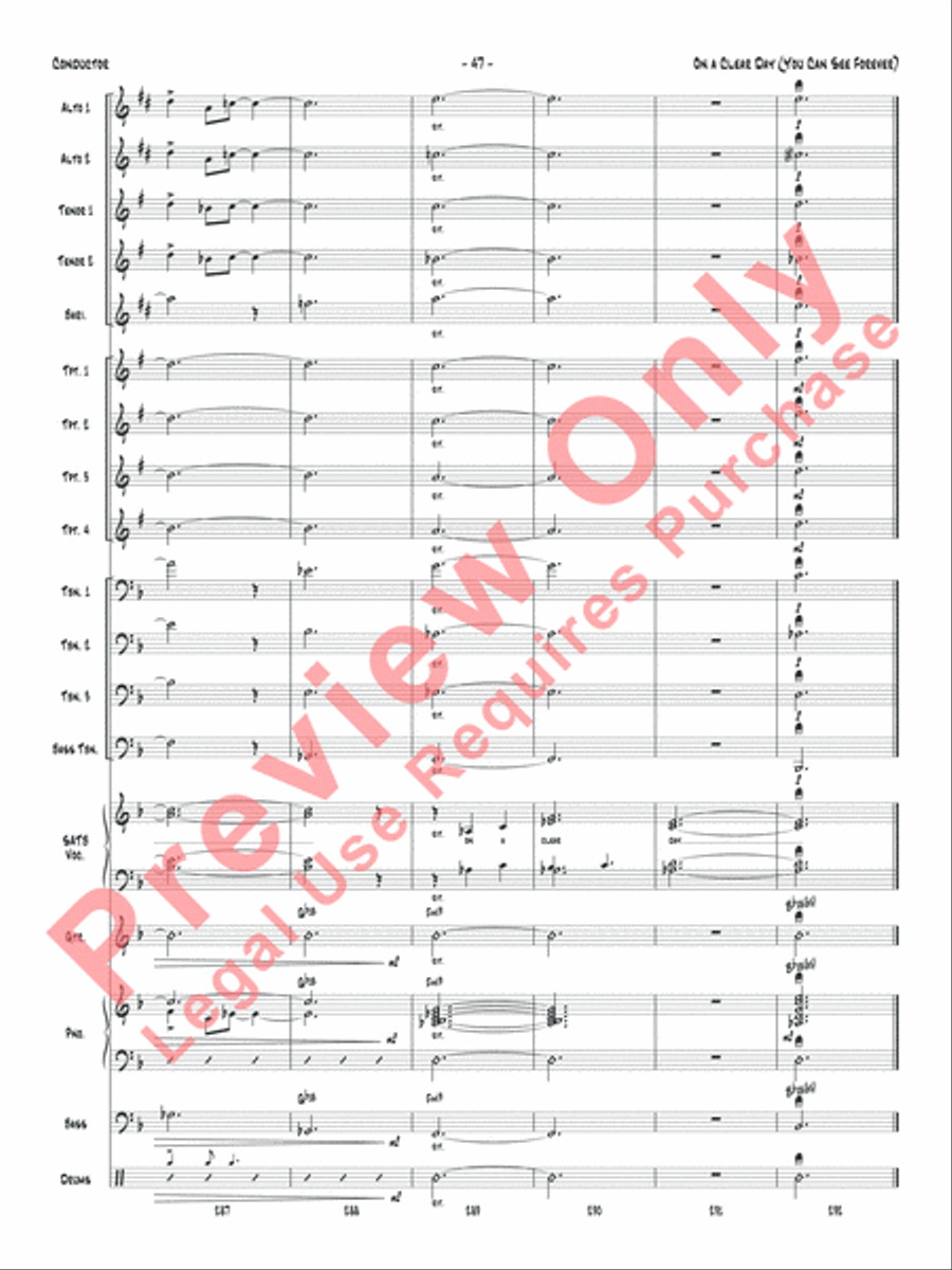 On a Clear Day (You Can See Forever) Jazz Ensemble scores gallery preview page 50