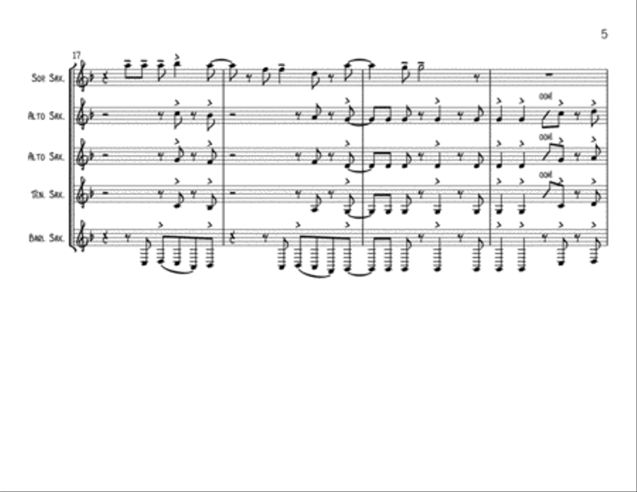 Locked Out Of Heaven Woodwind Quintet scores gallery preview page 5