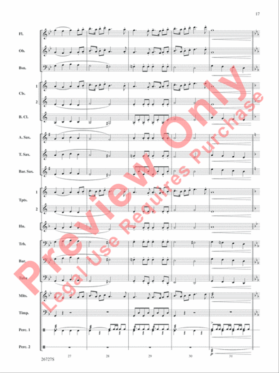 Evangeline: Two Cajun Songs Concert Band scores gallery preview page 18