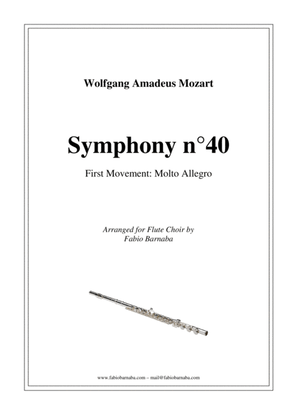 Book cover for Symphony n°40 by Mozart (first movement) - for Flute Choir