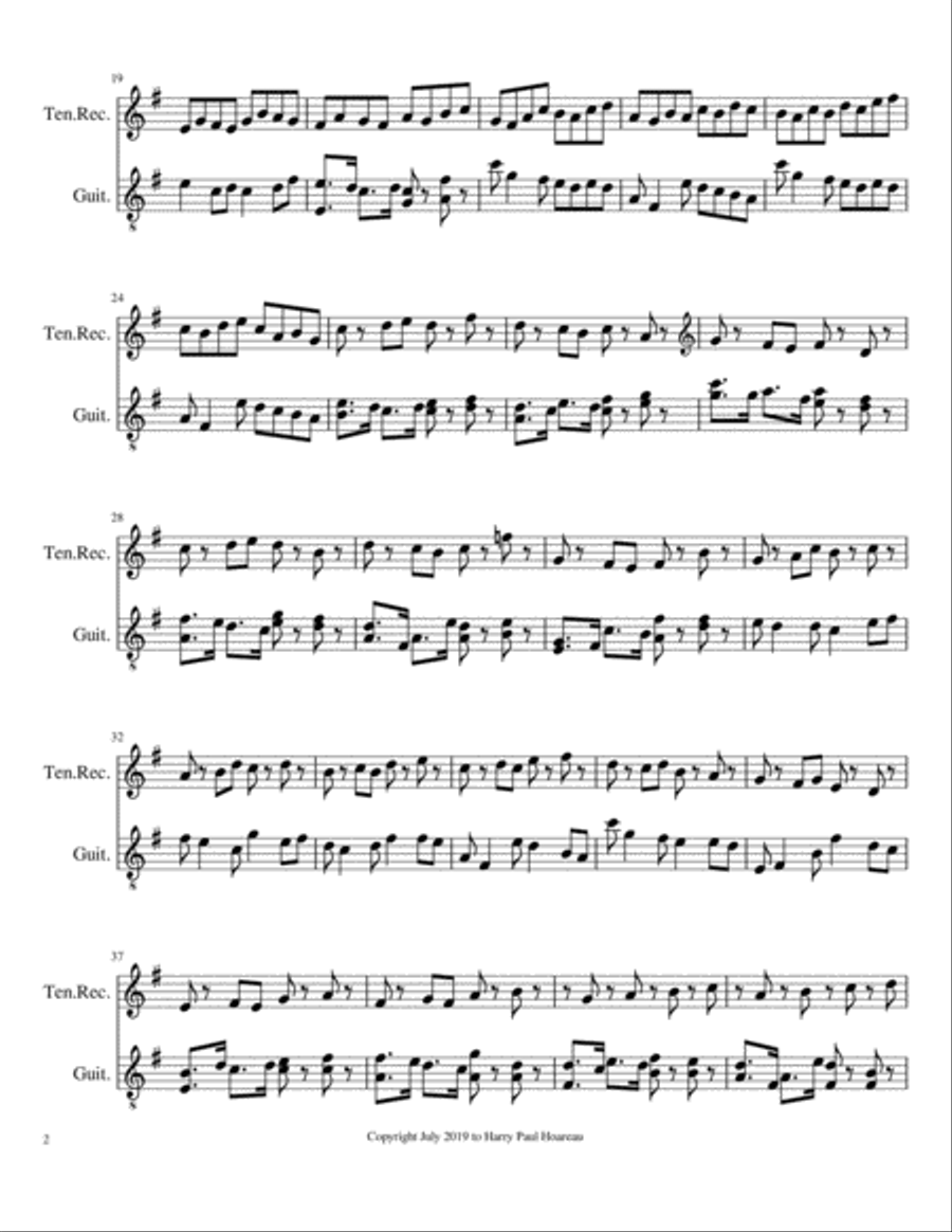 Presence 20k Recorder Guitar Duet Small Ensemble scores gallery preview page 2