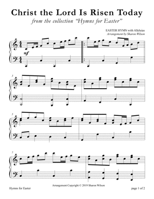 Christ the Lord Is Risen Today (LARGE PRINT Piano Solo)
