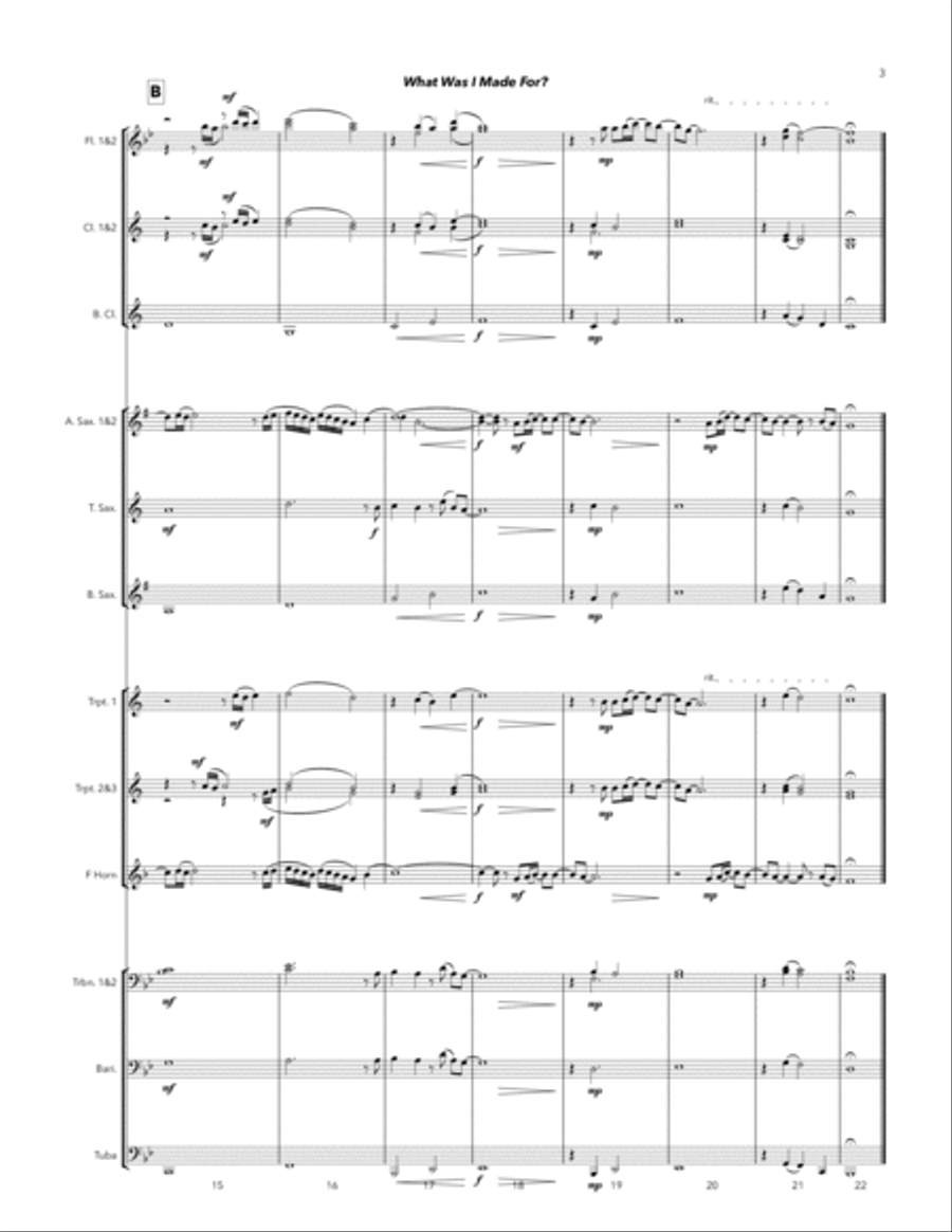 What Was I Made For? Marching Band scores gallery preview page 3