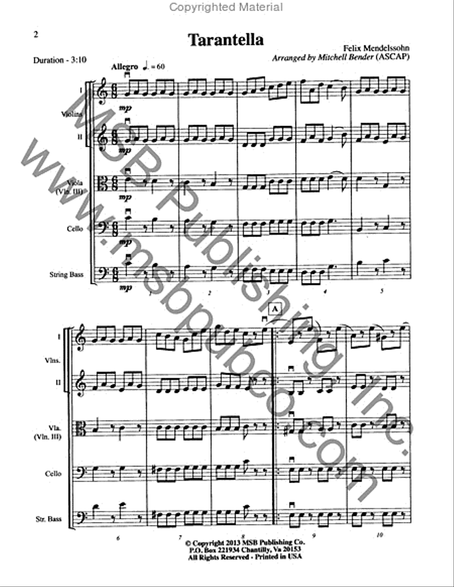 Tarantella Tarantella String Orchestra scores gallery preview page 4