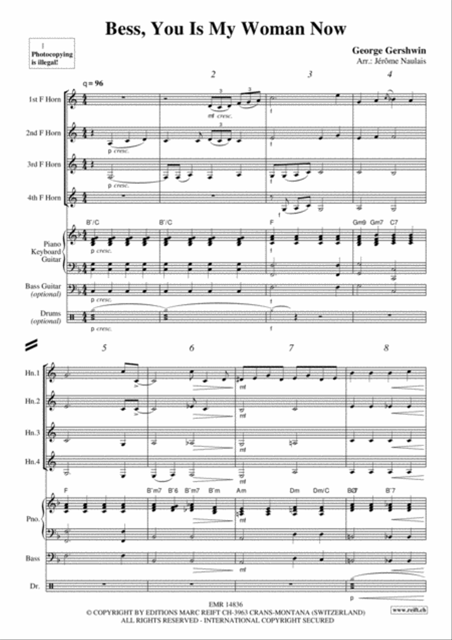 Bess, You Is My Woman Now Horn scores gallery preview page 3
