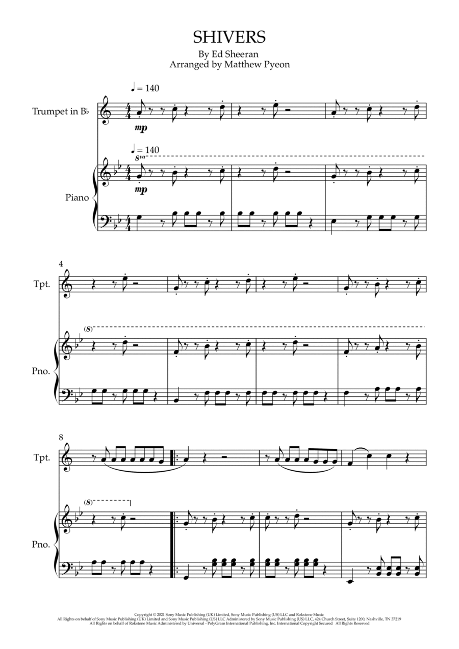 Shivers B-Flat Trumpet scores gallery preview page 1