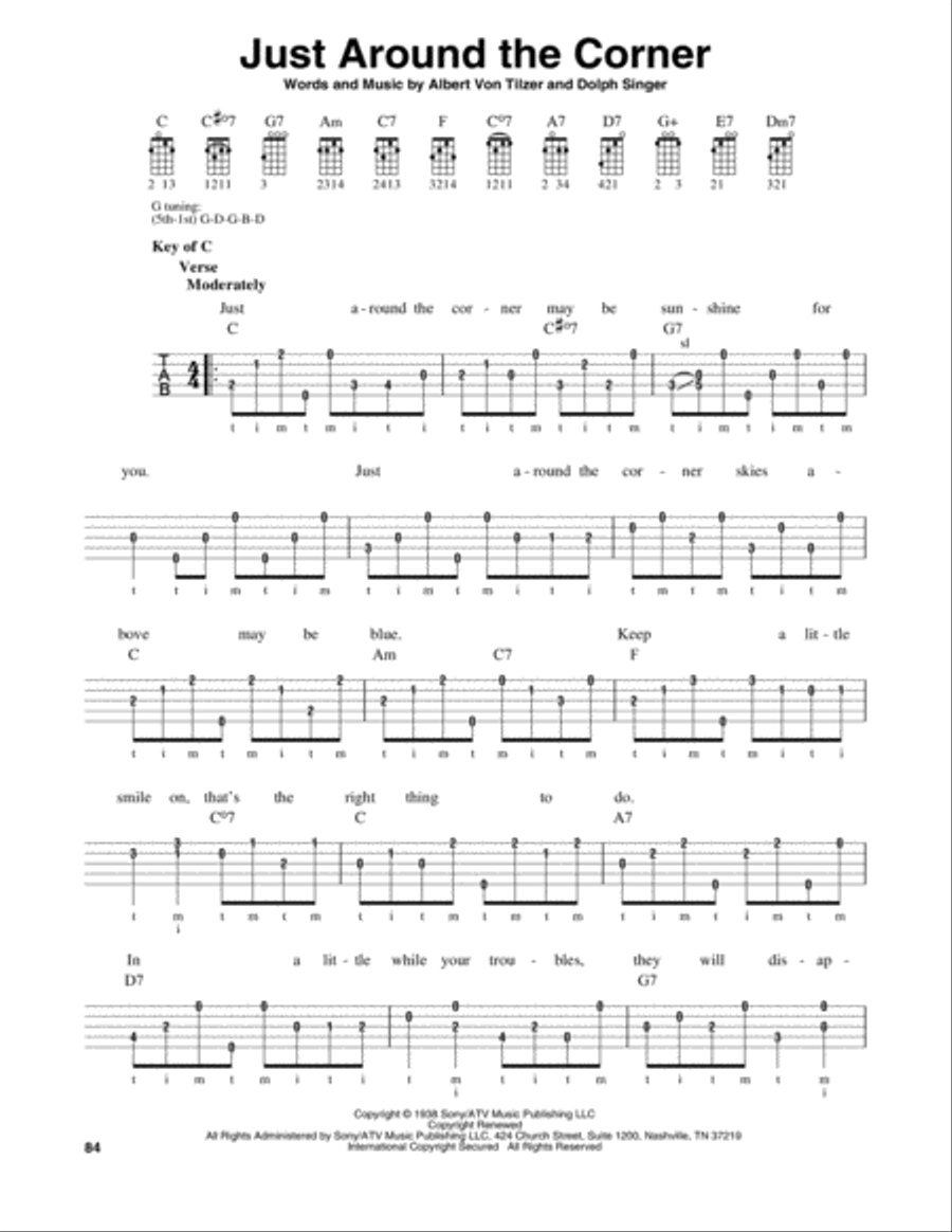 Just Around The Corner Banjo scores gallery preview page 1
