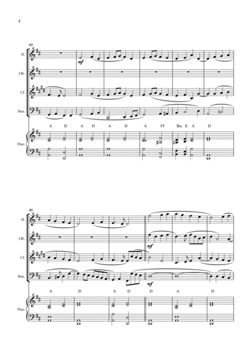 Ode To Joy (from Symphony No. 9) (Wind Quartet with Piano) - Score and parts image number null