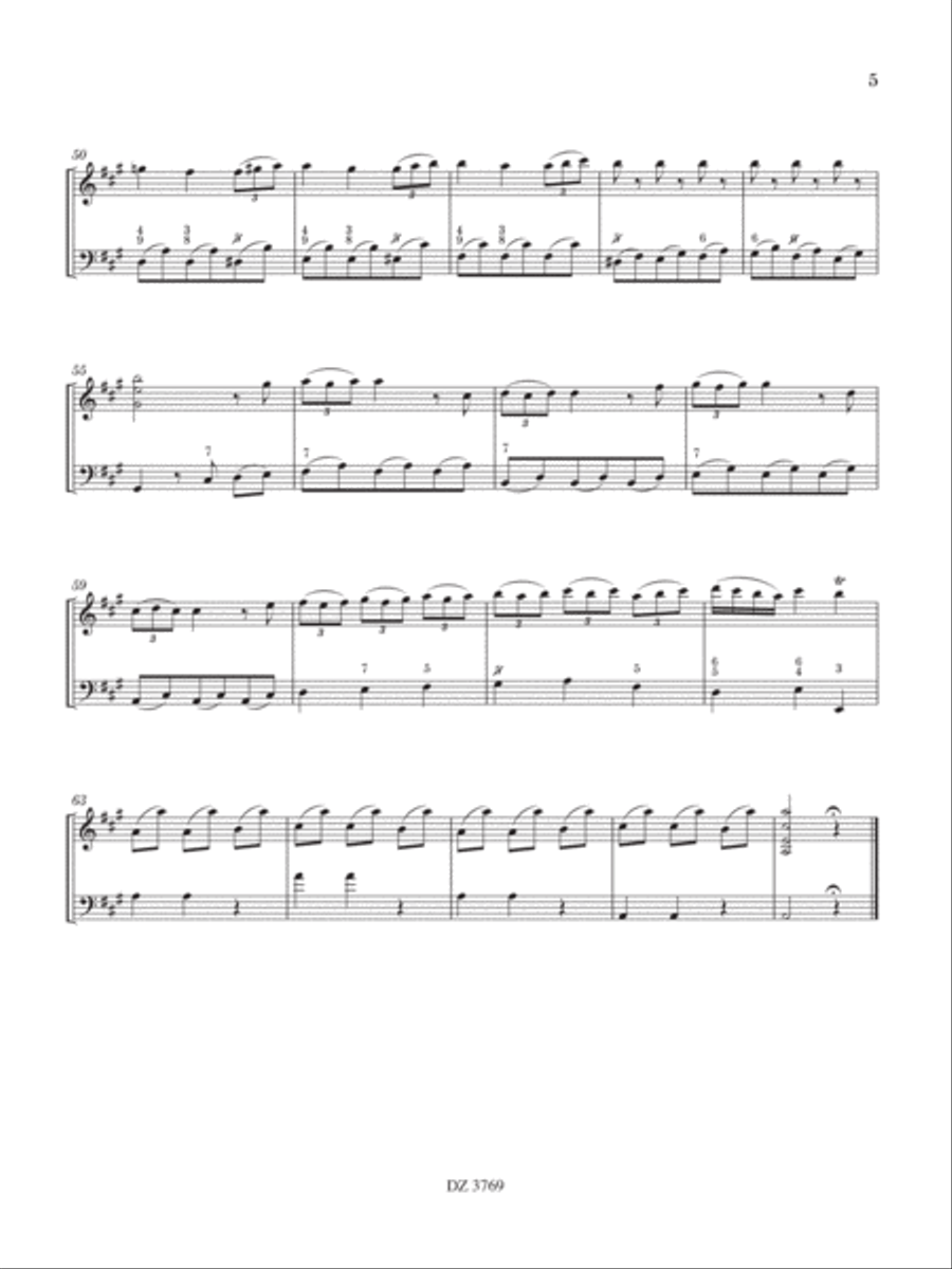 Sonate en La majeur Double Bass scores gallery preview page 6