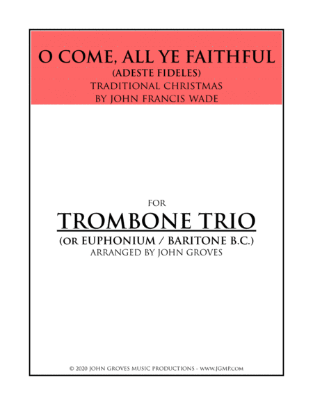 O Come, All Ye Faithful (Adeste Fideles) - Trombone Trio image number null