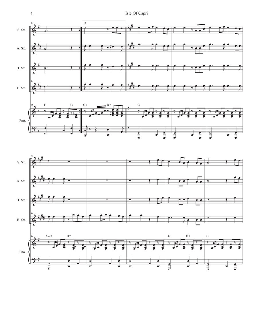 Isle Of Capri Saxophone Quartet scores gallery preview page 4