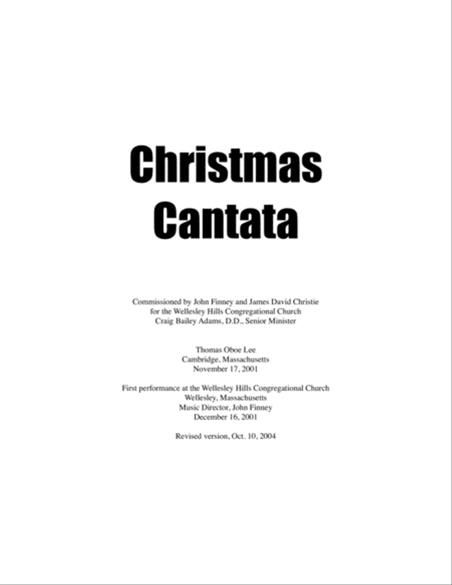 Christmas Cantata (2001) for SATB chorus, oboe, English horn, 2 bassoons, timpani and organ 4-Part scores gallery preview page 1