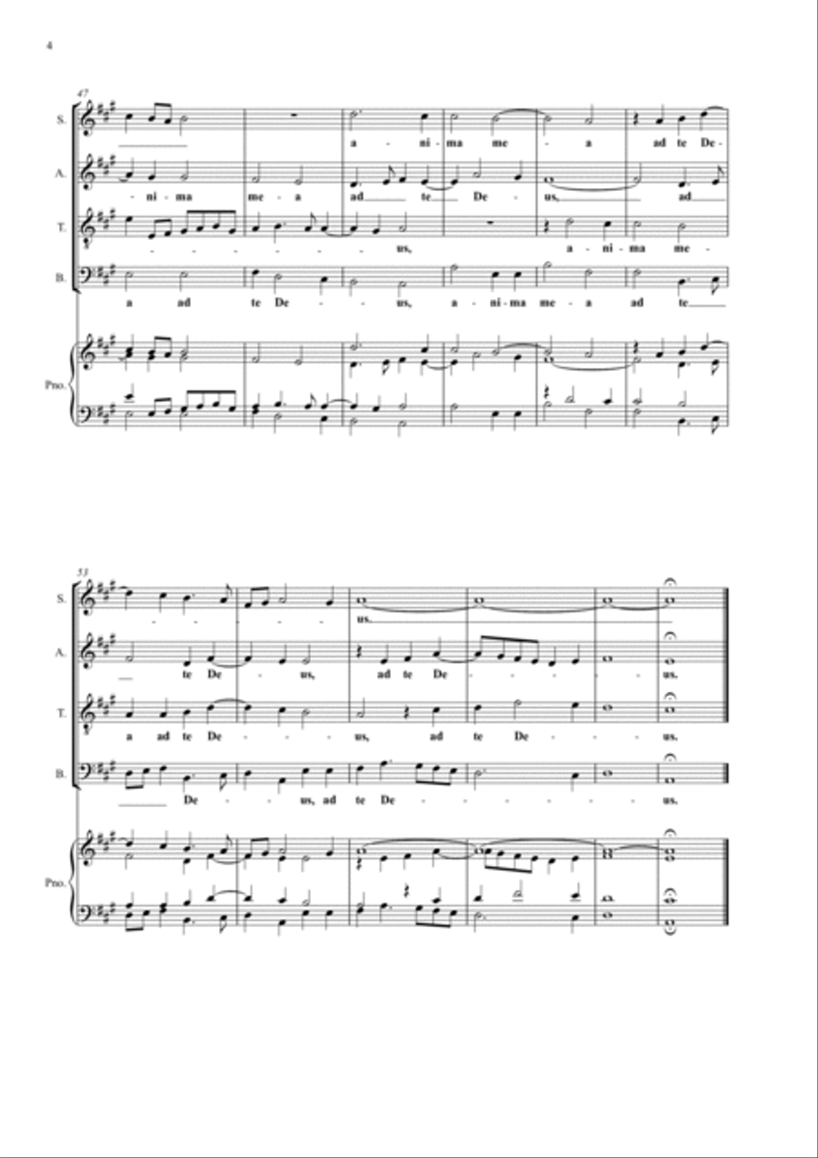 Giovanni Pierluigi da Palestrina - Sicut Cervus (SATB Choir + Piano Reduction) 4-Part scores gallery preview page 4