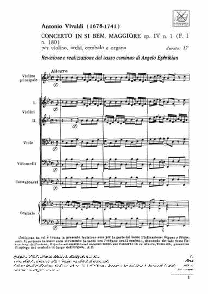 Concerto Per Violino, Archi e BC 'La Stravaganza'