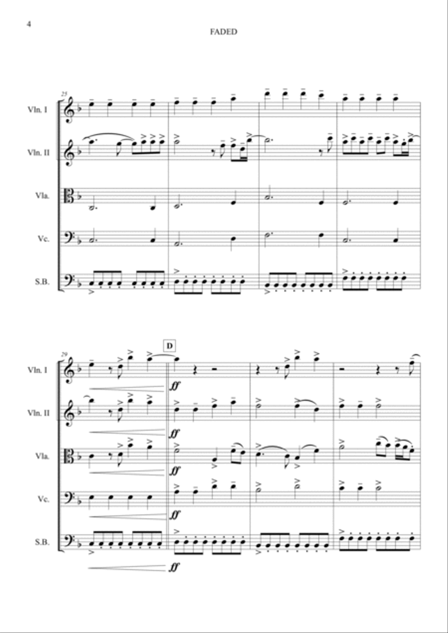 Faded String Quintet scores gallery preview page 6