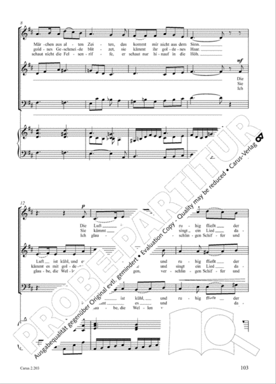 Loreley. Folk songs for choir (Loreley. Volkslieder fur Chor) Choir scores gallery preview page 108