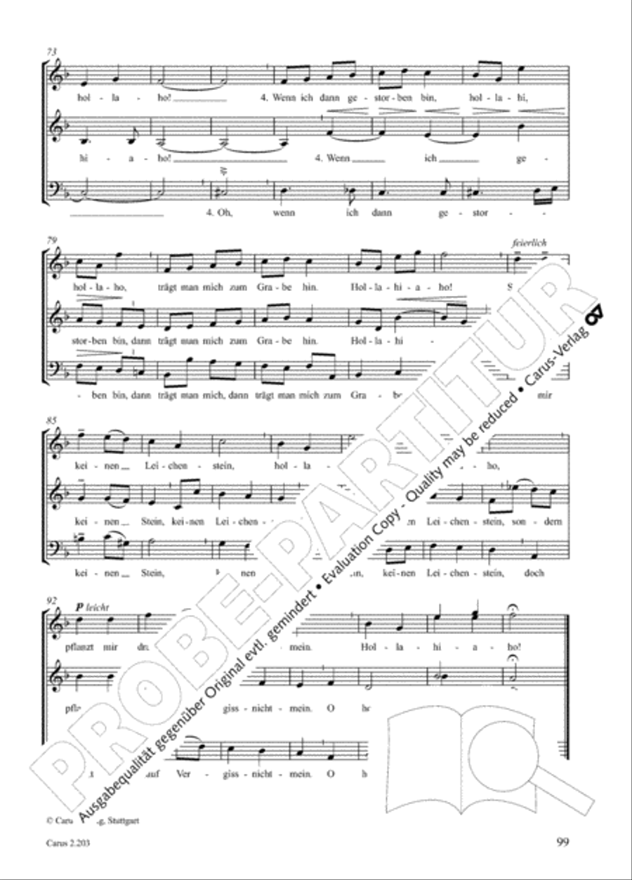 Loreley. Folk songs for choir (Loreley. Volkslieder fur Chor) Choir scores gallery preview page 105