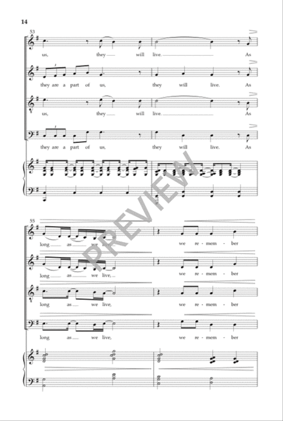 We Remember Them (SATB) 4-Part scores gallery preview page 15