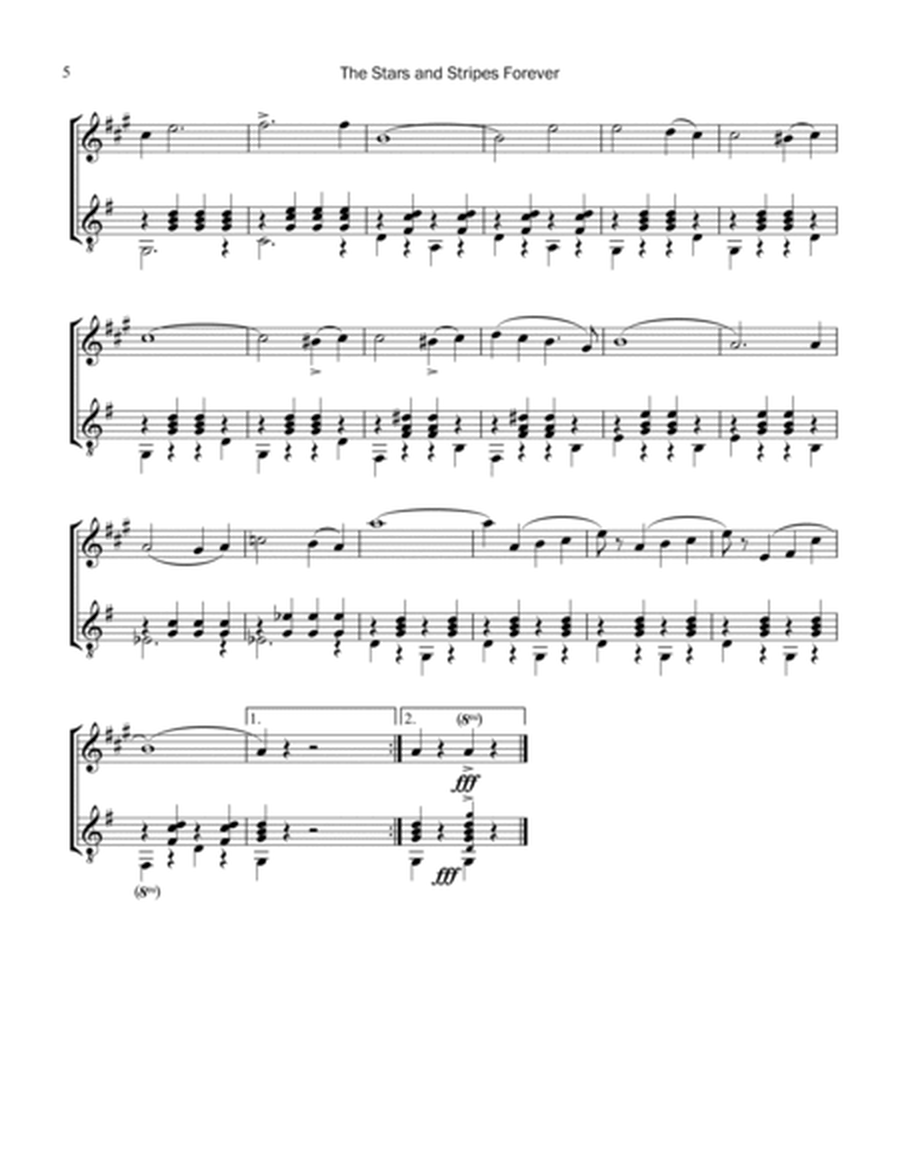 Stars and Stripes Forever! for clarinet in Bb and guitar image number null