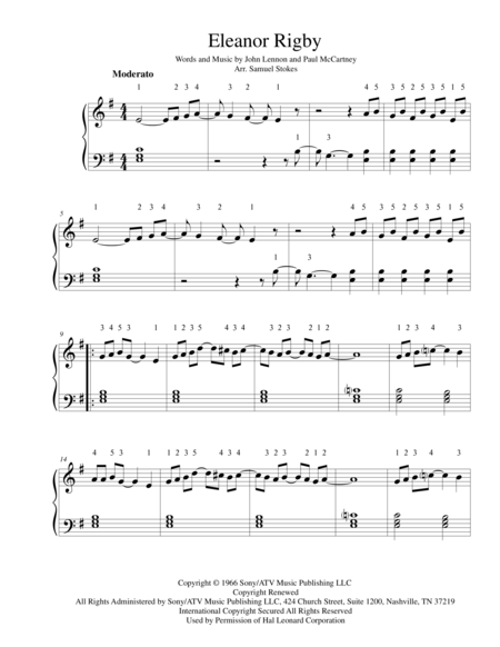 Eleanor Rigby - for easy piano image number null