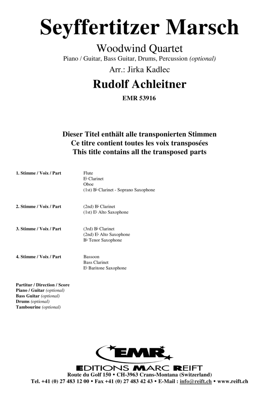 Seyffertitzer Marsch Woodwind Quartet scores gallery preview page 1