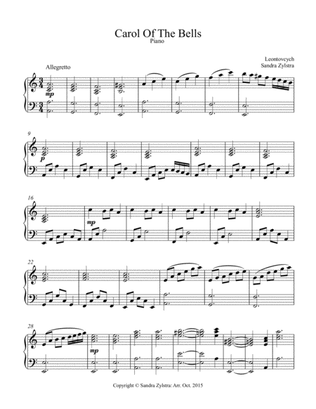 Carol of the Bells (piano part only)