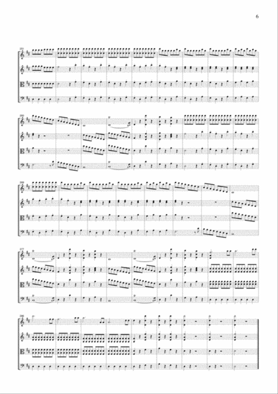 Mozart Overture to The Marriage of Figaro, for string quartet, CM003 String Quartet scores gallery preview page 6