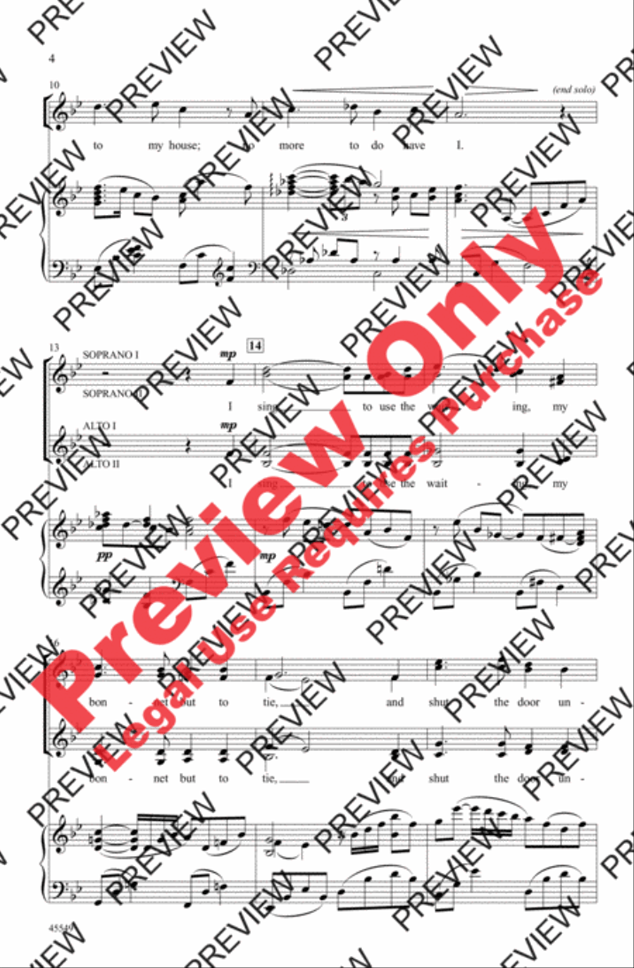 I Sing to Use the Waiting SSAA scores gallery preview page 3