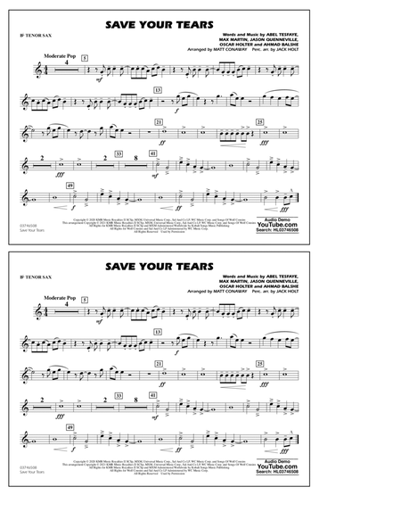 Save Your Tears (arr. Conaway & Holt) - Bb Tenor Sax