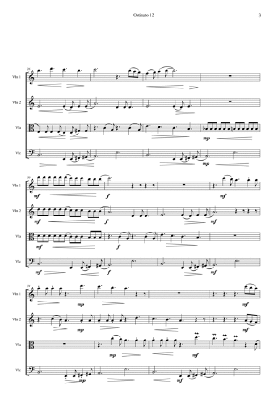 Ostinato 12 for string quartet String Quartet scores gallery preview page 3