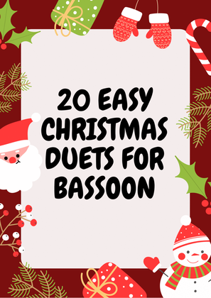 Book cover for 20 Easy Christmas Duets for Bassoon