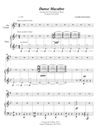 Book cover for Saint-Saëns: Danse Macabre for Alto Clarinet & Piano