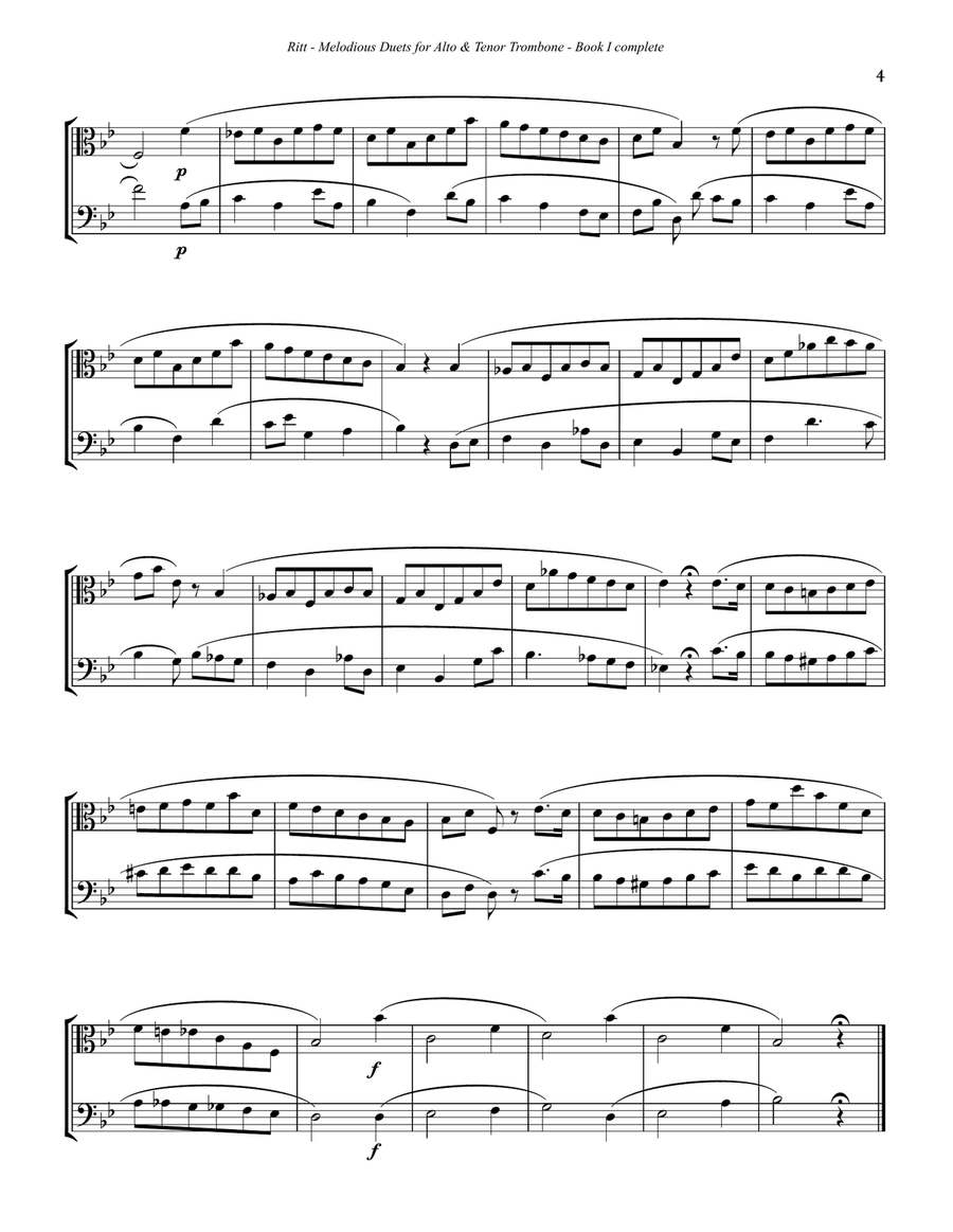 Melodious Duets to Rochut Bordogni Etudes for Alto and Tenor Trombones Book 1 complete Trombone Duet scores gallery preview page 6