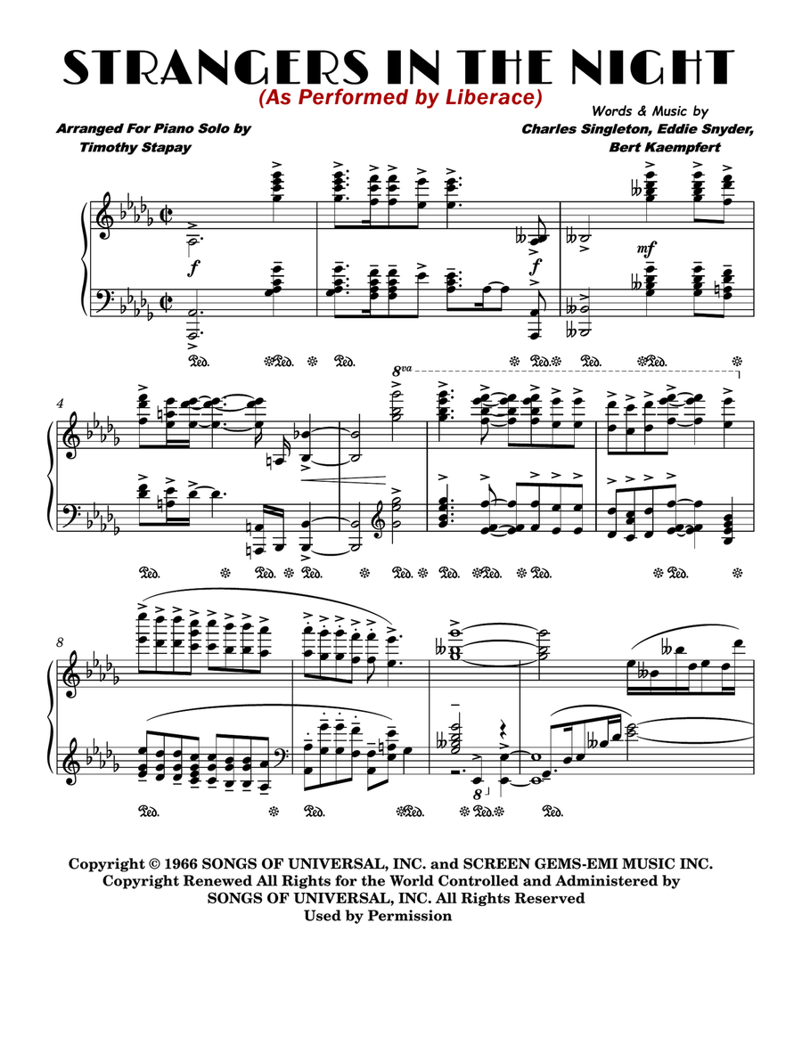 Strangers In The Night Piano Solo scores gallery preview page 1