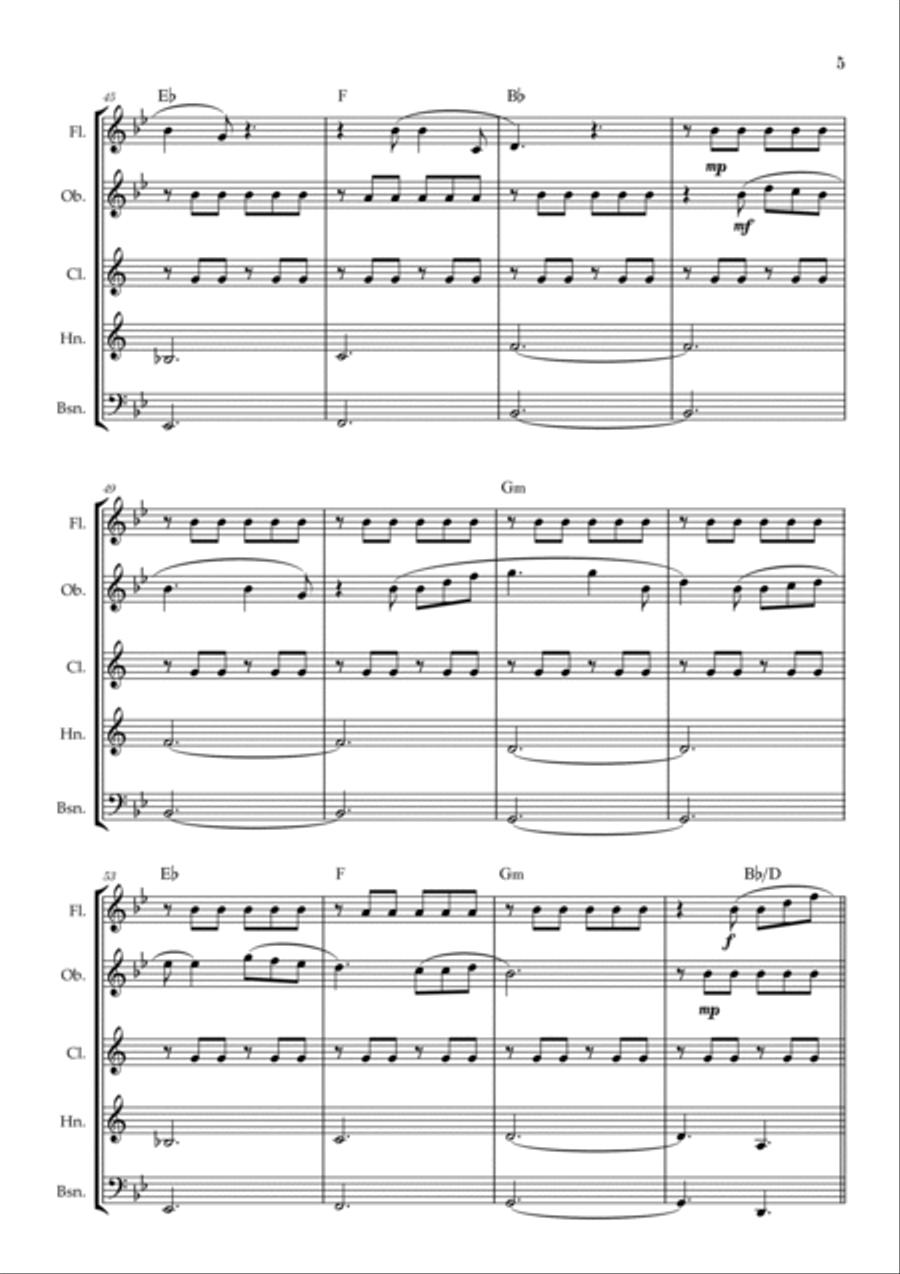 You Are The Reason Woodwind Quintet scores gallery preview page 5
