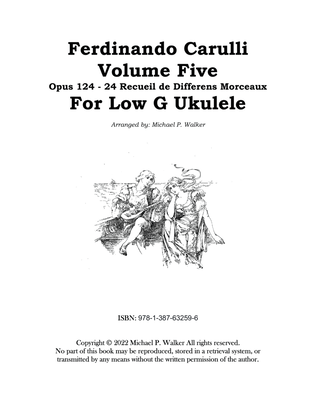 Ferdinando Carulli Volume Five Opus 124 - 24 Recueil de Differens Morceaux For Low G Ukulele