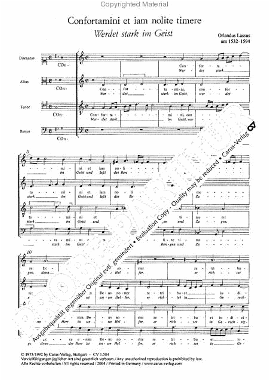 Confortamini et iam nolite timere 4-Part scores gallery preview page 3