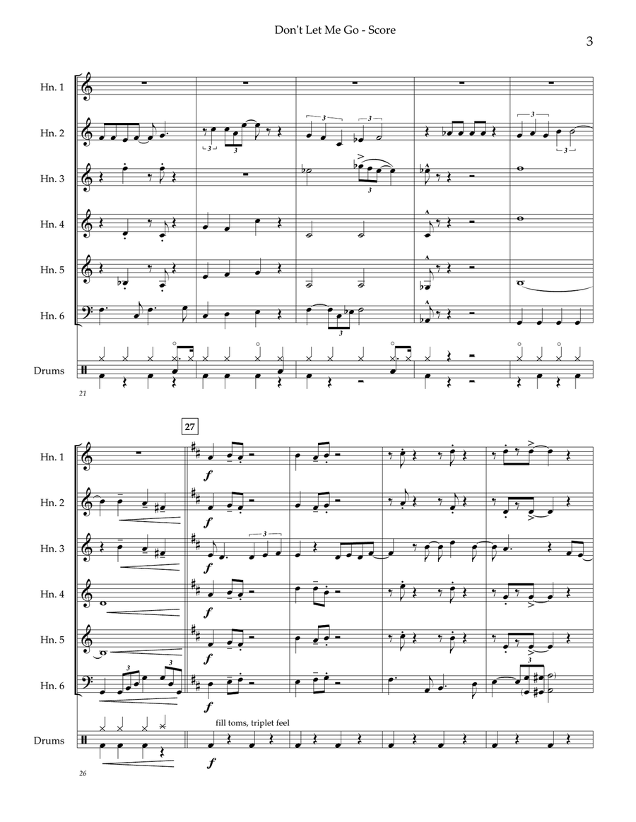Don't Let Me Go Don't Let Me Go Horn scores gallery preview page 4